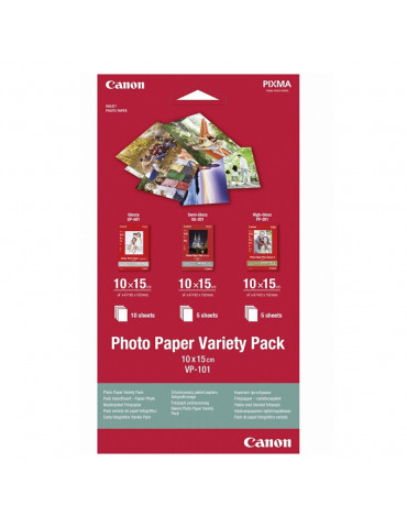 Фото хартия Canon Photo Paper Variety Pack 10x15cm VP-101 - 0775B078AA