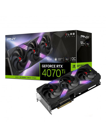 Видео карта PNY GeForce RTX 4070 TI XLR8 GAMING VERTO EPIC-X RGB OC 12GB GDDR6X - VCG4070T12TFXXPB1-O