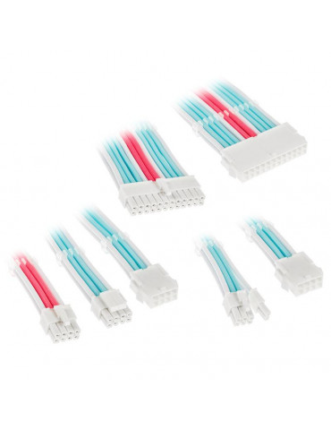 Комплект оплетени кабели Kolink Core, Brilliant White/Neon Blue/Pure Pink - ZUAD-1300