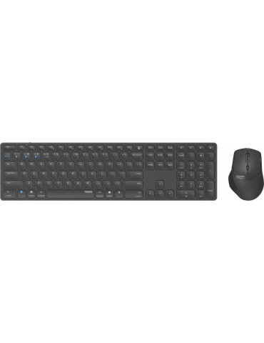 Комплект клавиатура и мишка Rapoo 9800M, Multi mode, Bluetooth, 2.4Ghz, Безжичен, Черен - 9800M