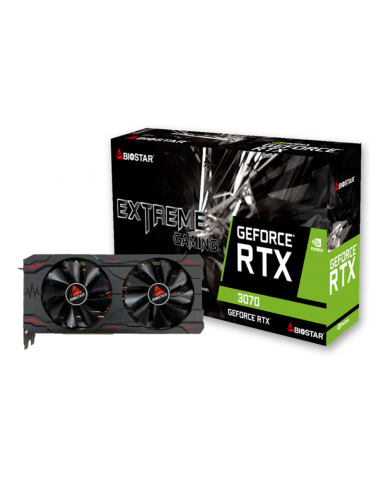 Видео карта Biostar GeForce RTX 3070 EXTREME GAMING , 8GB GDDR6, 256 Bit, DP, HDMI - VN3706RM82