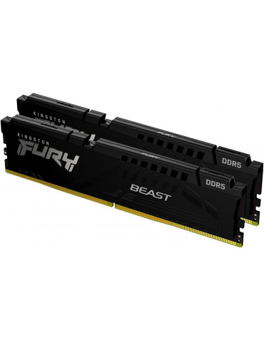 RAM памет Kingston 16GB(2x8GB) DDR5 PC5-44800 5600MHz FURY Beast Black CL40 - KF556C40BBK2-16