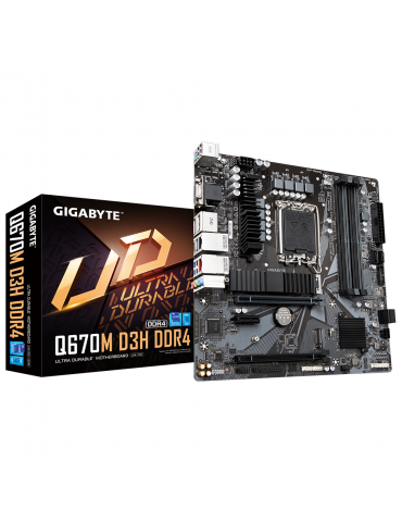 Дънна платка Gigabyte Q670M DS3H, LGA1700, 4xDDR4, 2 x M.2 NVMe PCIe 4.0