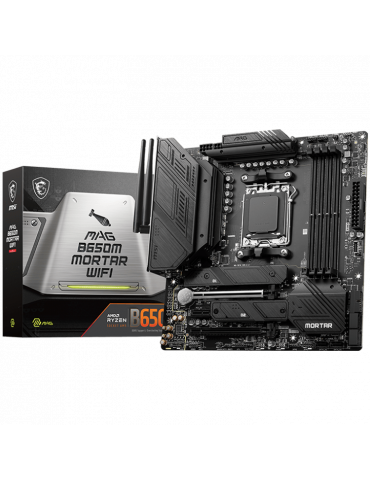 Дънна платка MSI MAG B650M MORTAR WIFI, mATX, AM5, DDR5, 2x M.2 slots