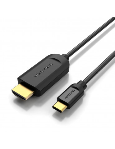 Кабел Vention Type-C to HDMI - 2.0m 4K Black - CGUBH