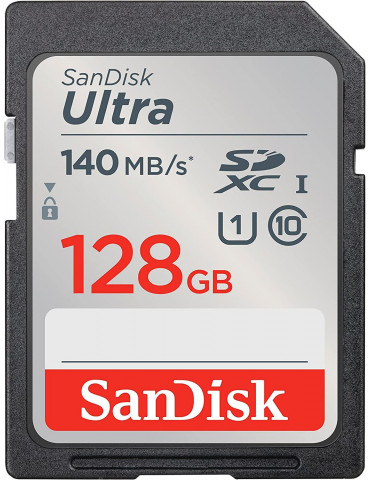 SD карта Sandisk 128GB Ultra SDXC, Class 10, U1, 140 Mb/s - SDSDUNB-128G-GN6IN