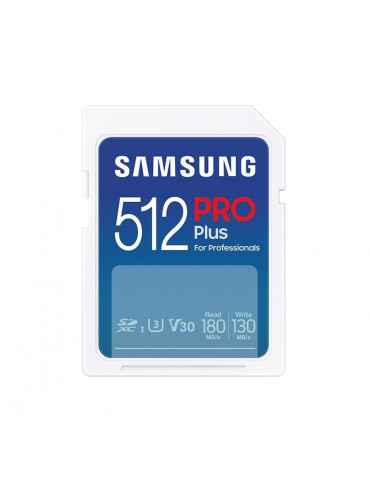 SD карта Samsung 512GB SD Card PRO Plus, UHS-I, Class10, Read 180MB/s - Write 130MB/s - MB-SD512S/EU