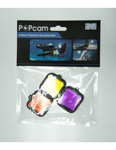 POPcam комплект филтри 3 цвята, съвместимост с GoPro Hero4 Session