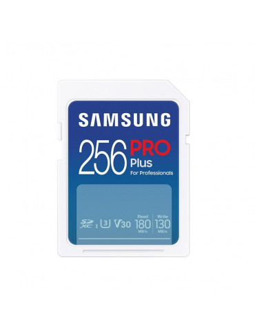 SD карта Samsung 256GB SD Card PRO Plus, UHS-I, Read 180MB/s - Write 130MB/s - MB-SD256S/EU