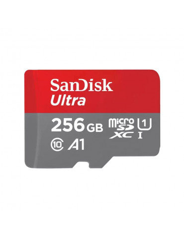 SD карта Sandisk 256GB Ultra microSDXC, A1, UHS-I, U1, Class 10, 150MB/s, Адаптер - SDSQUAC-256G-GN6MA