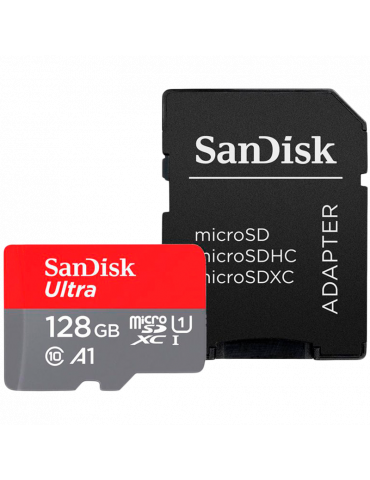 SD карта SanDisk 128GB   SD Adapter Ultra microSDXC 140MB/s  A1 Class 10 UHS-I - SDSQUAB-128G-GN6MA