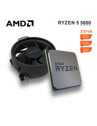 Процесор AMD Ryzen 5 5600 6C/12T 3.6GHz до 4.2GHz Boost, 36MB, 65W, AM4, MPK - 100-100000927MPK