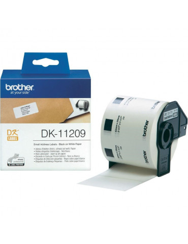 Brother DK-11209 Small Address Paper Labels, 29mmx62mm, 800 labels per roll, (Black on White)