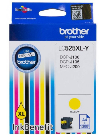 Brother LC-525 XL Yellow Ink Cartridge High Yield for DCP-J100, DCP-J105, MFC-J200