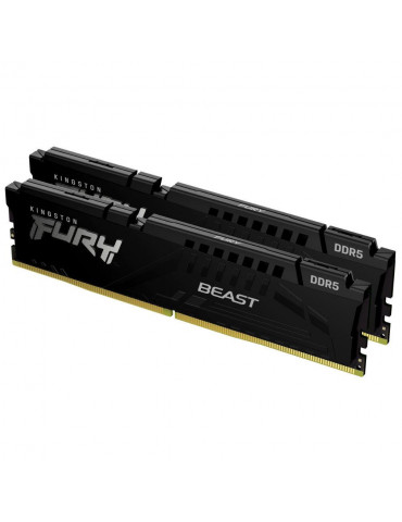 RAM памет Kingston 64GB(2x32GB) DDR5 PC5-44800 5600MHz FURY Beast Black , CL40 - KF556C40BBK2-64