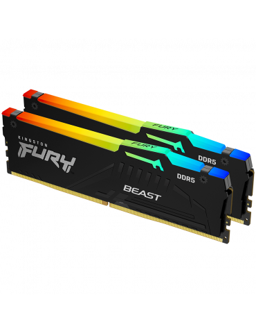 RAM памет Kingston 32GB(2x16GB) DDR5 5600MHz CL36 DIMM FURY Beast RGB - KF556C36BBEAK2-32