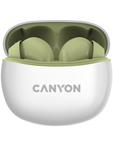 Bluetooth слушалки Canyon TWS-5 с микрофон, BT V5.3, зелен - CNS-TWS5GR