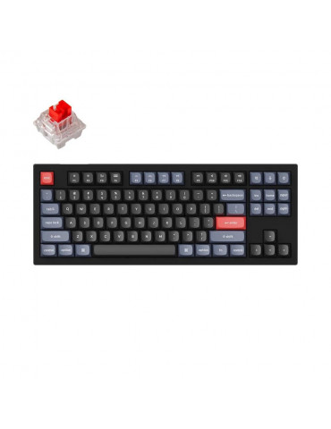 Геймърска механична клавиатура Keychron V3 TKL Knob QMK Carbon Black, Keychron K Pro Red Switch, RGB Backlight - V3-D1