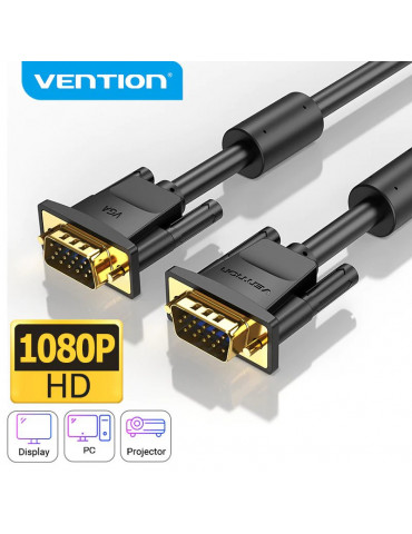 Кабел Vention VGA HD15 M / M 2.0m Gold Plated, 2 Ferrites - DAEBH