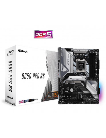 Дънна платка AsRock B650 Pro RS, AM5, ATX, 4xDDR5