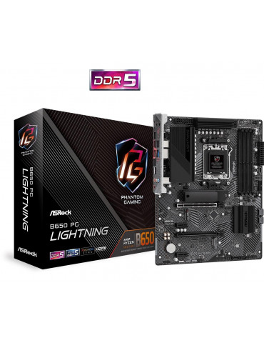 Дънна платка AsRock B650 PG Lightning, AM5, ATX, 4xDDR5