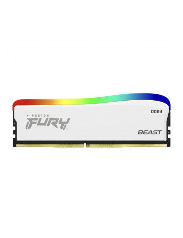 RAM памет Kingston 8GB DDR4 PC4-28800 3600MHz CL17 FURY Beast White RGB - KF436C17BWA/8