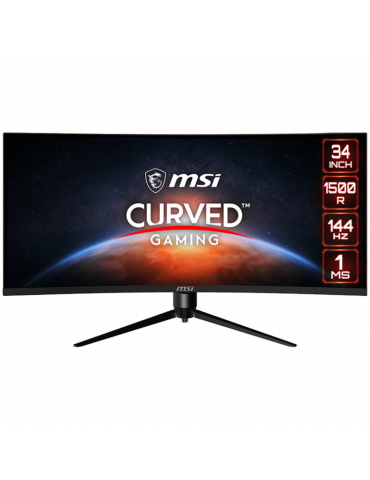 Монитор MSI OPTIX MAG342CQR 34", VA Curved 1500R, UWQHD 3440x1440 144Hz, Adaptive Sync, 1ms(MPRT), HDMI 2.0, DP 1.4, 1xAudio