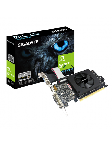 Видео карта Gigabyte GeForce GT 710, 2GB, GDDR5, 64 bit, D-Sub, DVI-D, HDMI  - GV-N710D5-2GIL