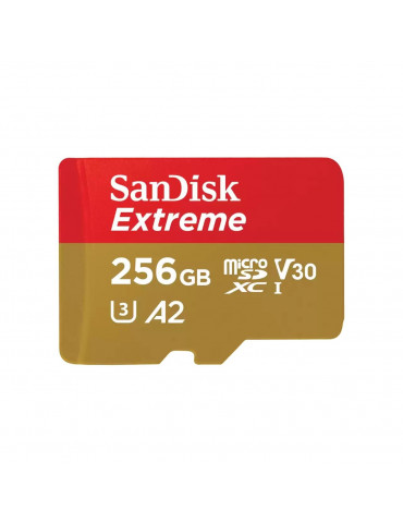 SD карта SanDisk 256GB Extreme microSDXC, Class 10 U3, V30 130 MB/s - SDSQXAV-256G-GN6MA