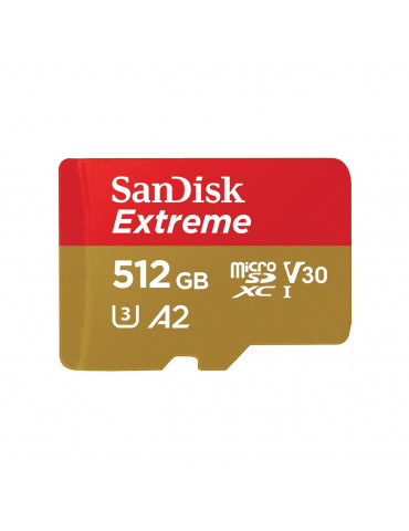 SD карта SanDisk 512GB Extreme microSDXC, Class 10 U3, V30 130 MB/s - SDSQXAV-512G-GN6MA