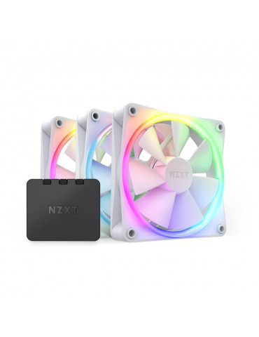 Комплект вентилатори NZXT F120 RGB White 3 броя и NZXT RGB контролер - RF-R12TF-W1