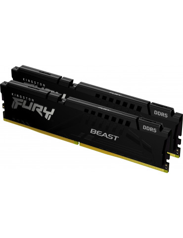 RAM памет Kingston 64GB(2x32GB) 5200MHz DDR5 CL40 FURY Beast Black - KF552C40BBK2-64