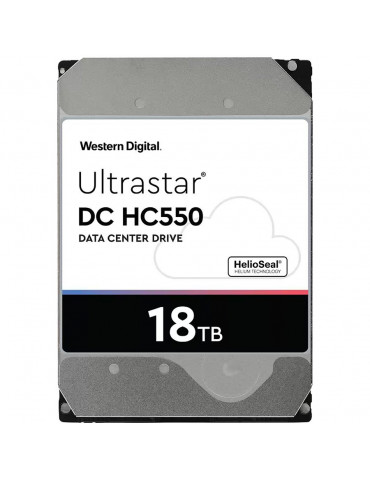 Твърд диск Western Digital 18TB Ultrastar DC 3.5" 26.1mm,  512MB, 7200rpm, SATA ULTRA, 512E SE NP3 DC HC550 - WUH721818ALE6L4