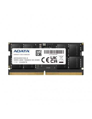 RAM памет Adata 16GB DDR5 4800MHz, 1.1V SODIMM  - AD5S480016G-S