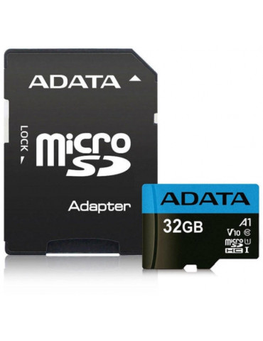 Карта памет Adata 32GB MicroSDHC UHS-I CLASS10 A1 (1 adapter) - AUSDH32GUICL10A1-RA1