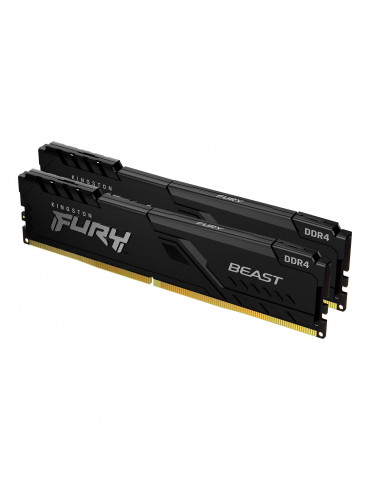 RAM памет Kingston 32GB(2x16GB) DDR4 PC4-28800 3600MHz FURY Beast Black CL18 - KF436C18BBK2/32