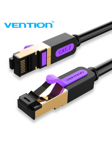 Кабел Vention LAN SSTP Cat.7 Patch Cable - 0.5M Black 10Gbps - ICDBD