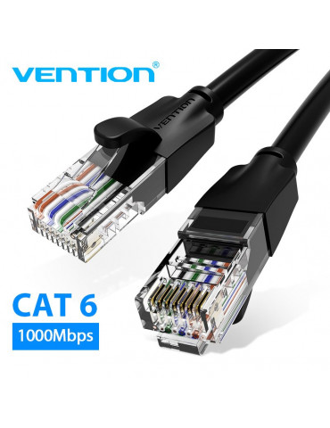 Кабел Vention LAN UTP Cat.6 Patch Cable - 2M Black - IBEBH
