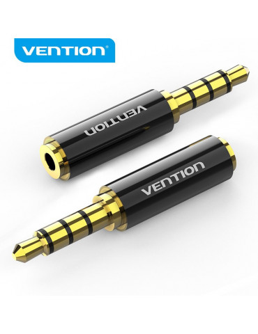 Адаптер Vention Audio 3.5mm M / 2.5mm F  Black Metal - BFBB0