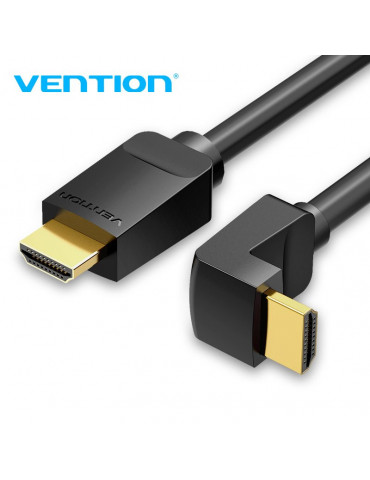 Кабел Vention HDMI Right Angle 90 Degree v2.0 M / M 4K/60Hz Gold - 2M Black - AARBH