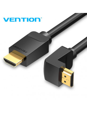 Кабел Vention HDMI Right Angle 270 Degree v2.0 M / M 4K/60Hz Gold - 1.5M Black - AAQBG