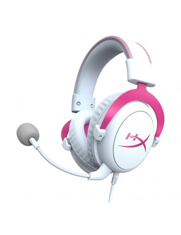 Геймърски слушалки HyperX Cloud II Pink, Микрофон, Розов /Бял - 4P5E0AA