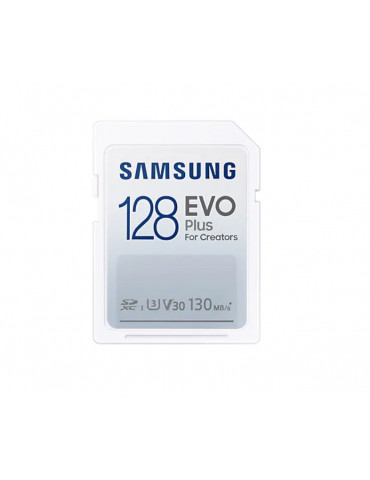 SD карта Samsung 128GB SD Card EVO Plus with Adapter, Class10, Transfer Speed up to 130MB/s - MB-SC128K/EU