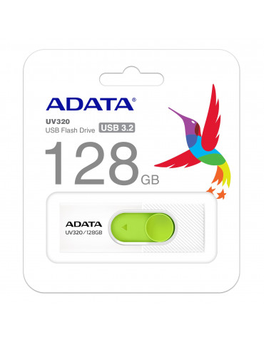 Флаш памет Adata 128GB USB UV320, бял - AUV320-128G-RWHGN