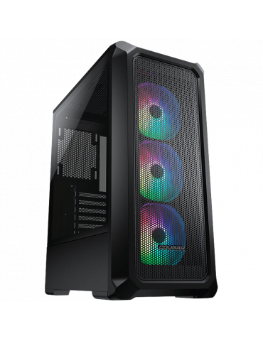 Кутия за компютър Cougar Archon 2 Mesh RGB, Mid Tower, RGB Button, 3mm TG, черен - CG385CC500003