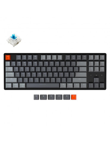 Геймърска механична клавиатура Keychron K8 Aluminum Hot-Swappable TKL Gateron Optical Blue Switch RGB LED ABS - K8-Q2