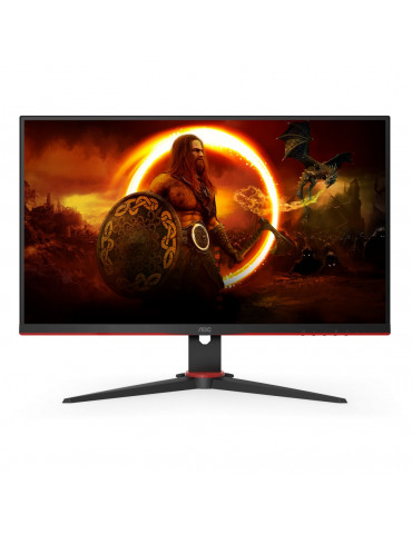 Монитор AOC 24G2SAE/BK 23.8" WLED VA 165Hz, 4ms, FreeSync Premium, D-SUB, HDMI, DP, колонки, Black/Red