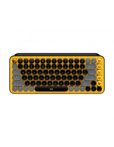 Безжична геймърска механична клавиатура Logitech POP Emoji Keys, BLAST/YELLOW - 920-010735