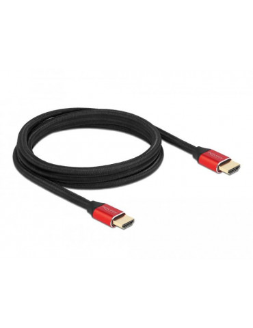 Кабел Delock Ultra High Speed, HDMI мъжко - HDMI мъжко, 48 Gbit/s, 8K 60 Hz, 2 м, Червен