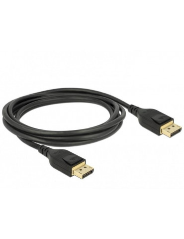 Кабел Delock 85660, DisplayPort мъжко - DisplayPort мъжко, 2.0м, 8K 60 Hz, Черен